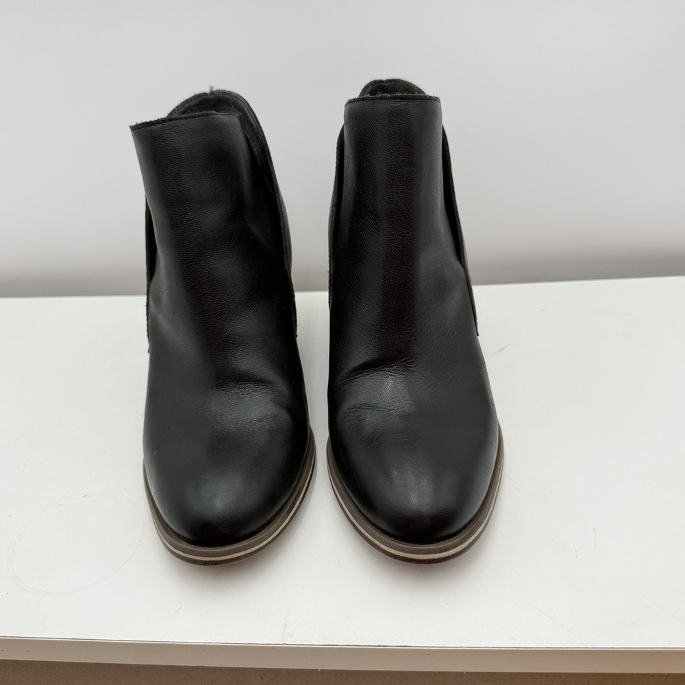 Jessica Simpson Tandra Black Leather Ankle Bootie Women's 8M Boot READ COND